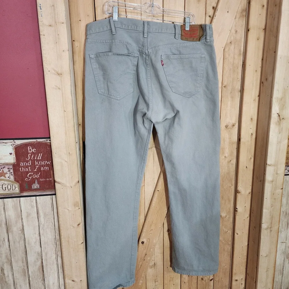 Levis 501 Original Fit Grey Denim Straight Leg Button Fly Mens Jeans 40x32